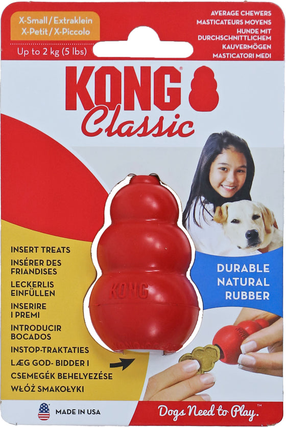 Kong hond Classic rubber extra small, rood.