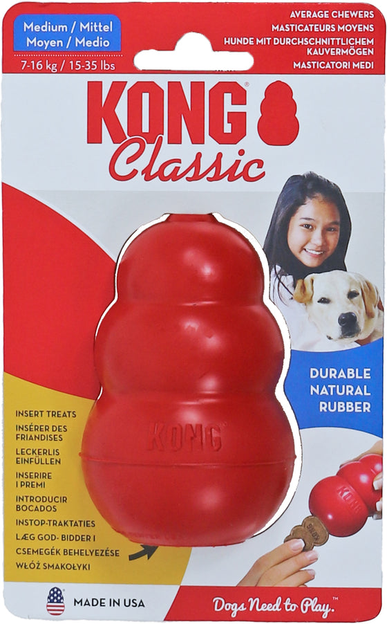 Kong hond Classic rubber medium, rood.