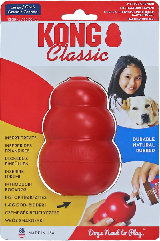 Kong hond Classic rubber large, rood.