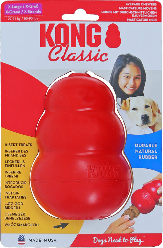 Kong hond Classic rubber extra large, rood.