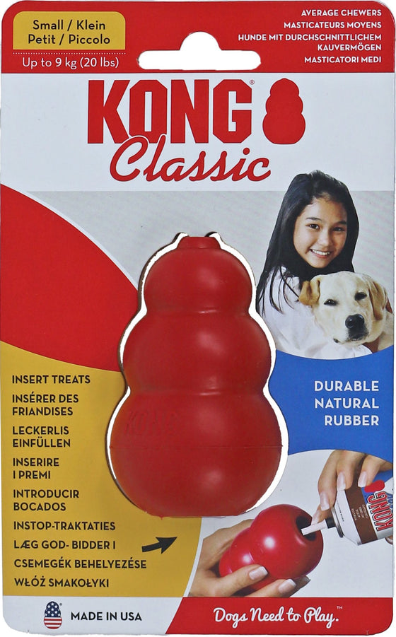 Kong hond Classic rubber small, rood.