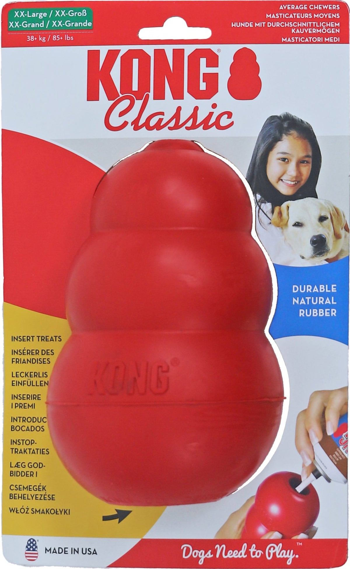 Kong hond Classic rubber extra extra large, rood.