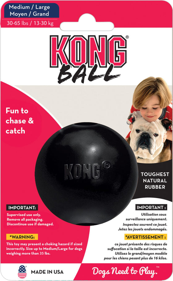 Kong hond Extreme rubber Ball zwart, medium.