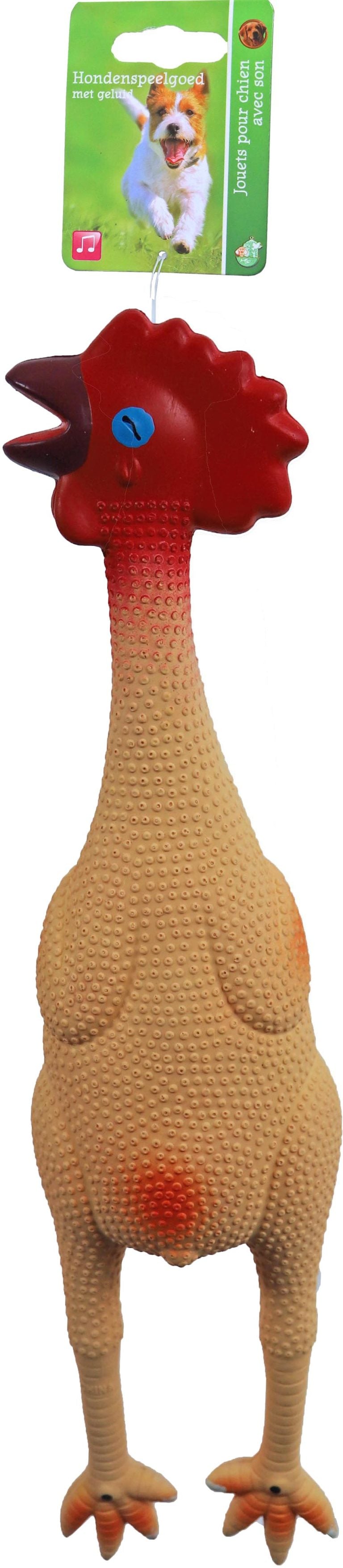 Boon hondenspeelgoed latex kip, groot 42 cm.