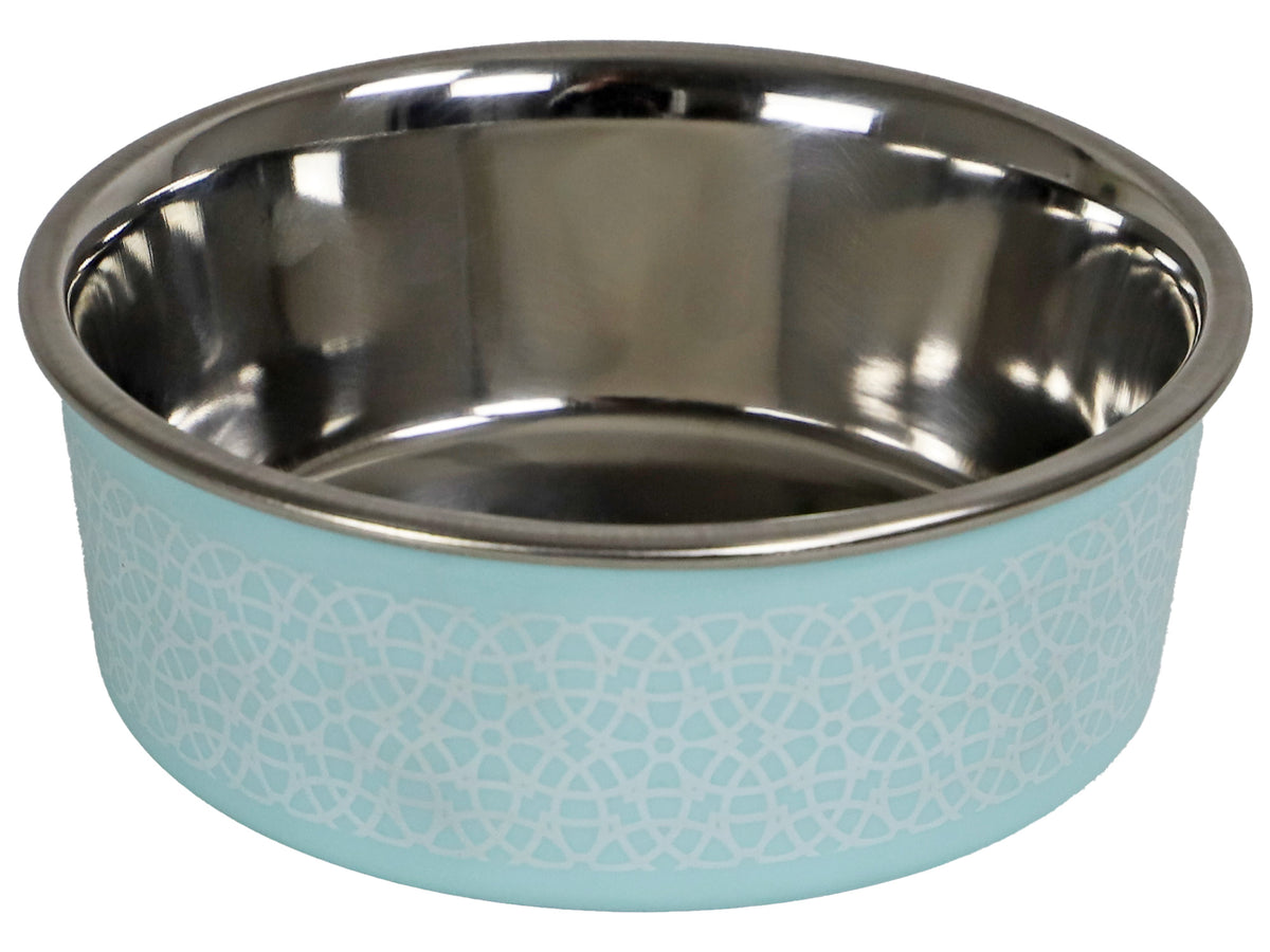 Boon eetbak RVS sneeuwpatroon 13cm/540ml turquoise
