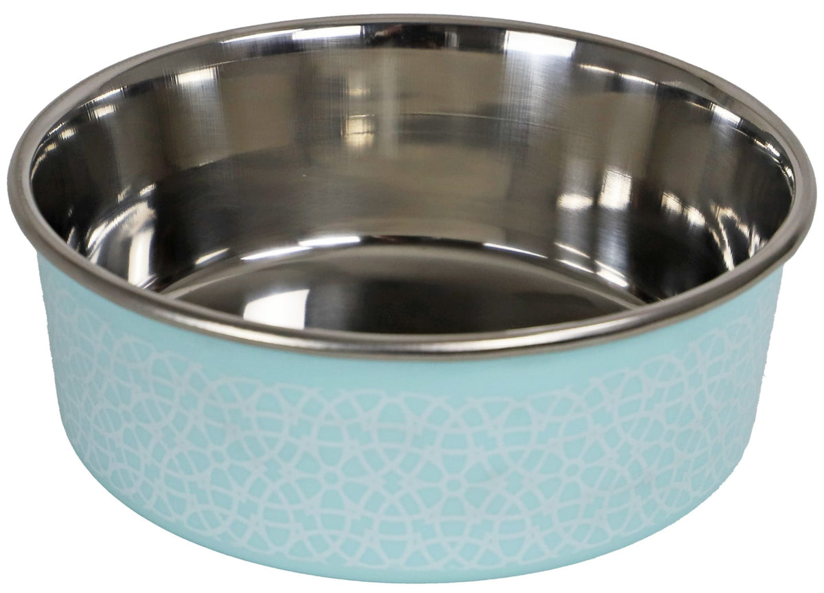 Boon eetbak RVS sneeuwpatroon 16cm/940ml turquoise
