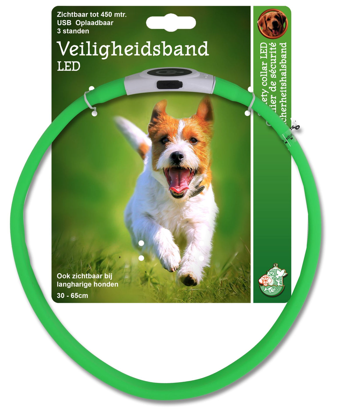 Boon veiligheidshalsband led 25x65x2,5cm verstelbaar groen
