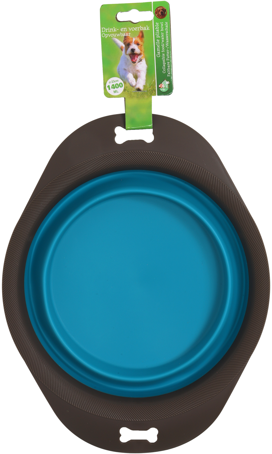 Boon opvouwbare voer/drinkbak grijs/blauw 23cm