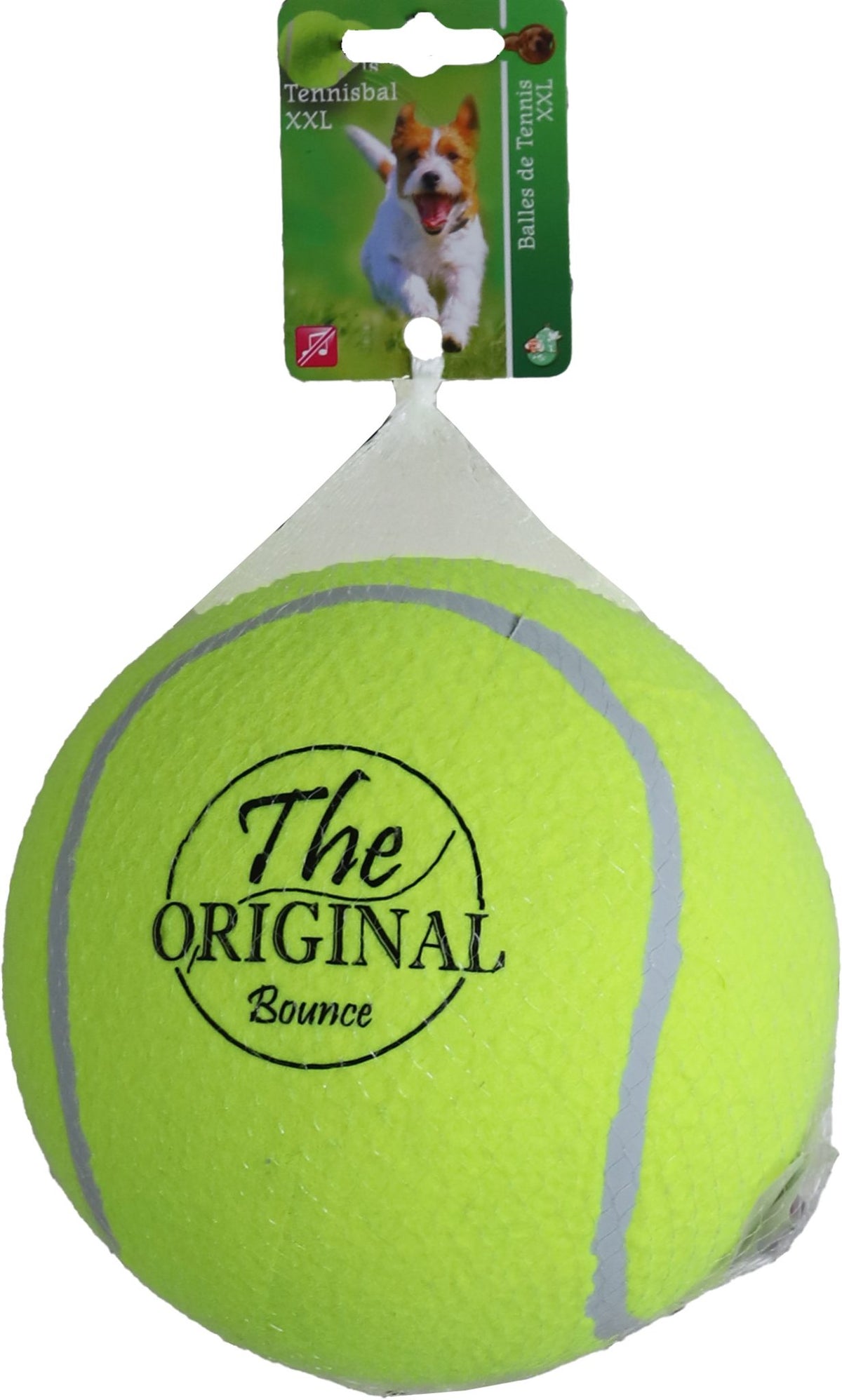 Boon honden speelgoed tennisbal opblaasbaar bounce xxl geel 18cm