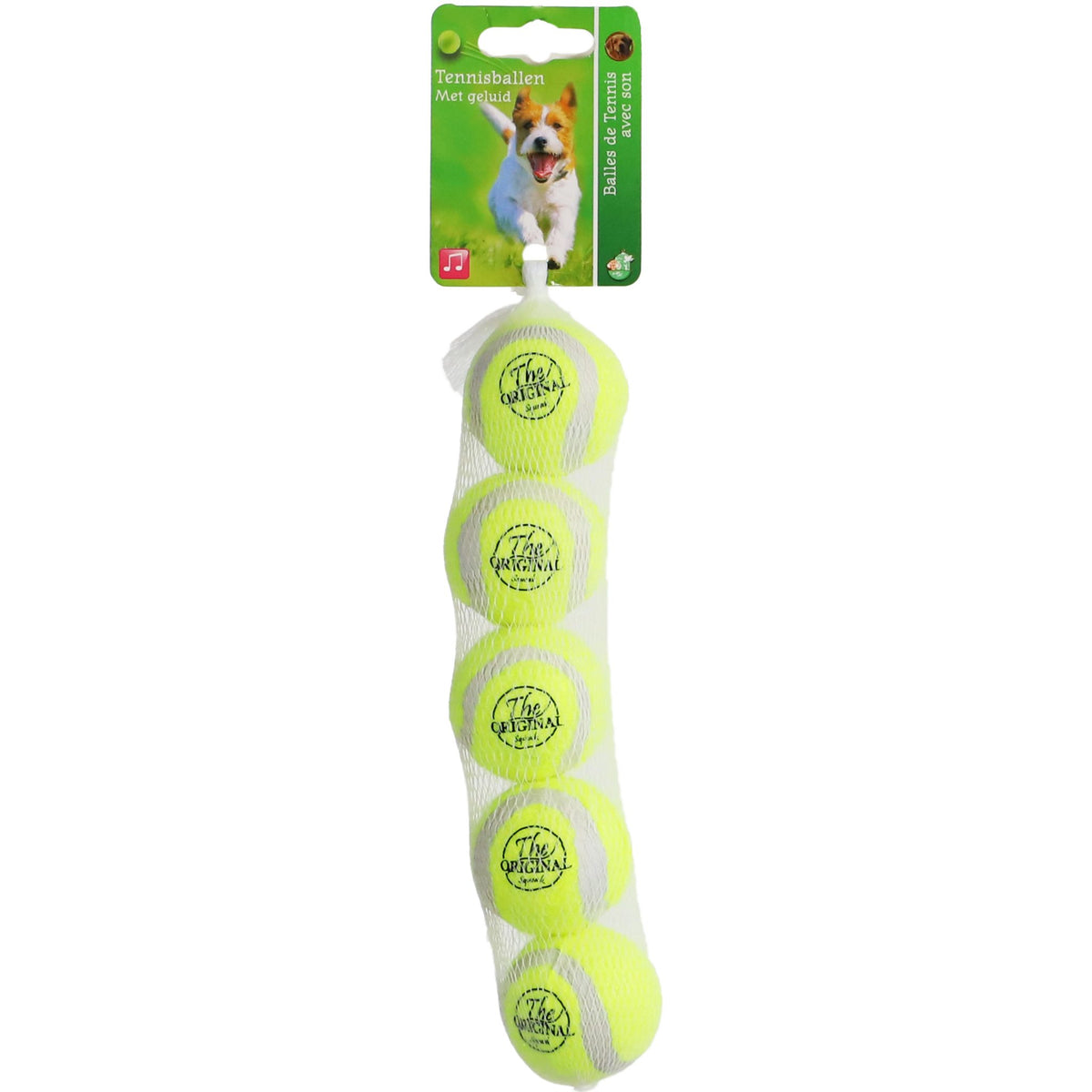 Boon tennisbal squeak xs geel net a 5 stuks