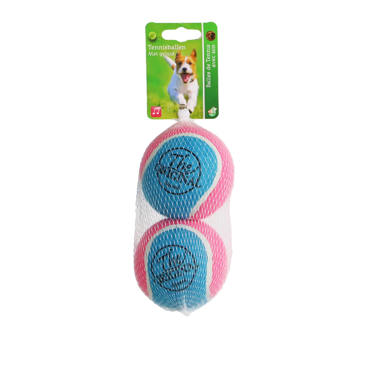 Boon tennisbal squeak l bl/rz. net a 2 stuks