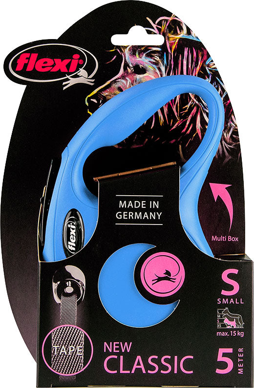 flexi rollijn CLASSIC tape S blauw, 5 meter.