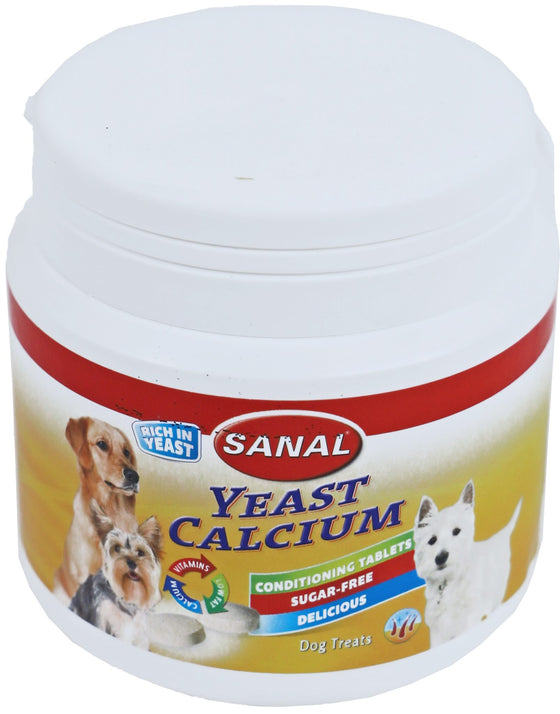 Sanal hond yeast calcium, 350 gram in pot.