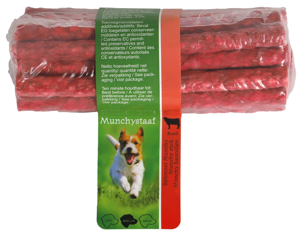 Boon munchy staaf rood 12 cm Ø 9/10 mm, rol à 20 stuks.