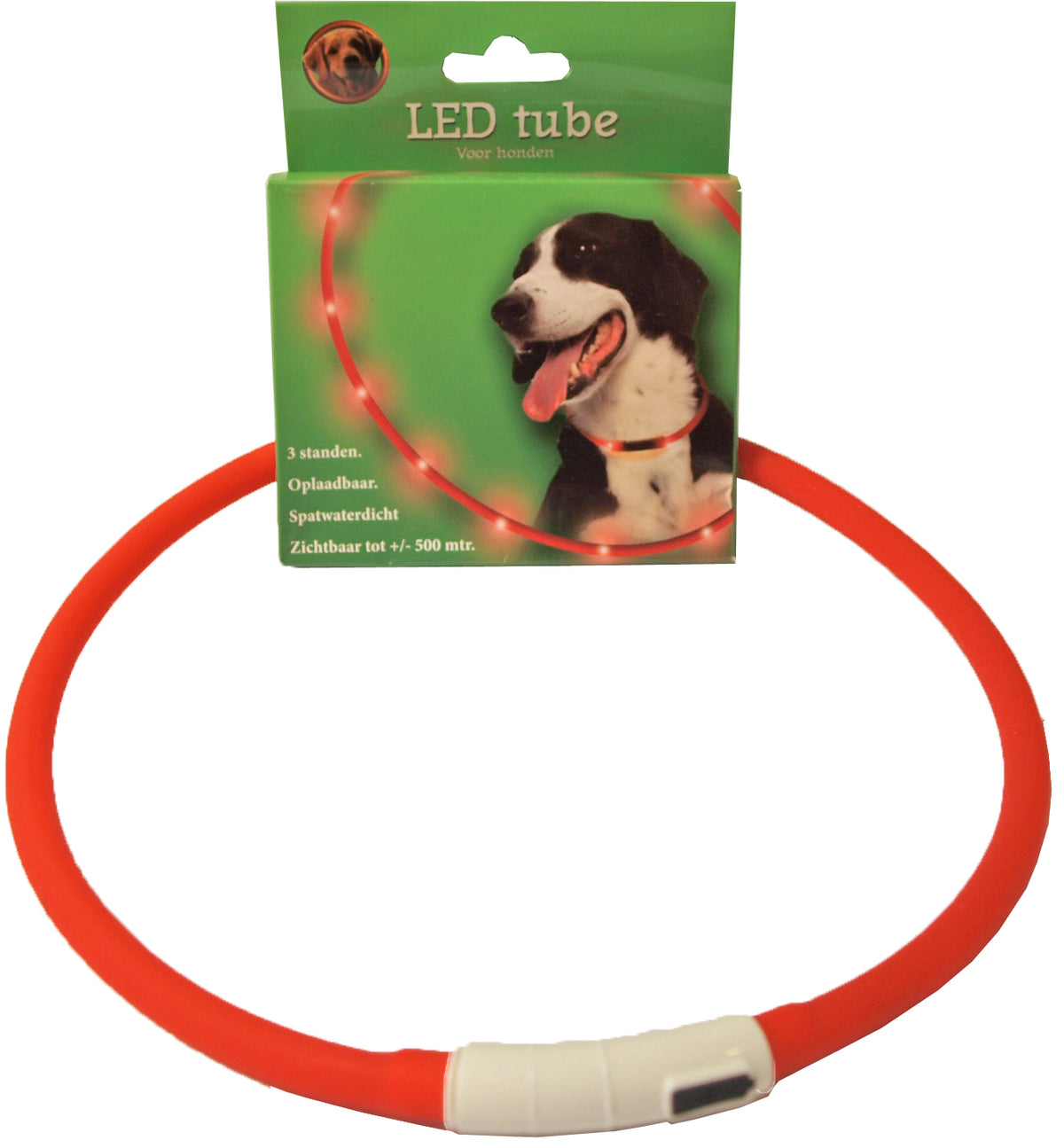 Boon LED tube verstelbaar rood 20-70 cm, USB oplaadbaar.