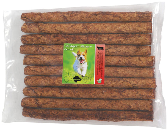Boon kauwstaaf collageen gerookt 20mm 25cm zak 10 stuks
