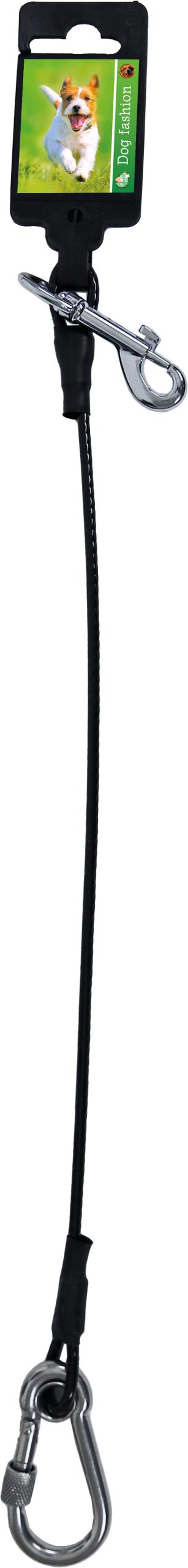 Boon Dog fashion vastleglijn gecoat staaldraad zwart, 55 cm.