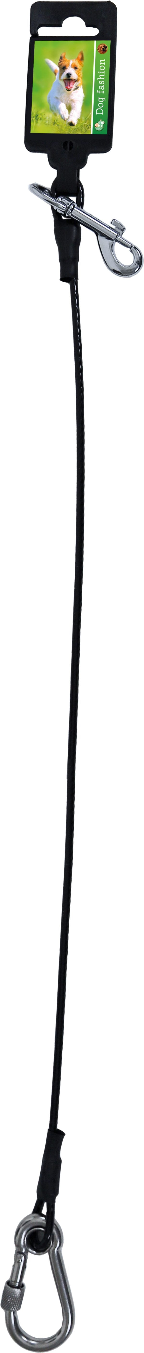 Boon Dog fashion vastleglijn gecoat staaldraad zwart, 70 cm.