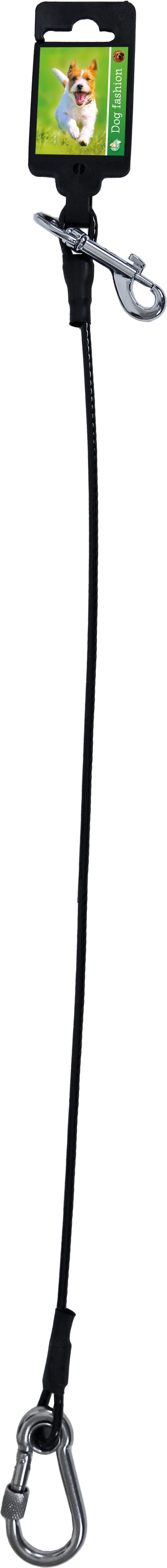 Boon Dog fashion vastleglijn gecoat staaldraad zwart, 70 cm.