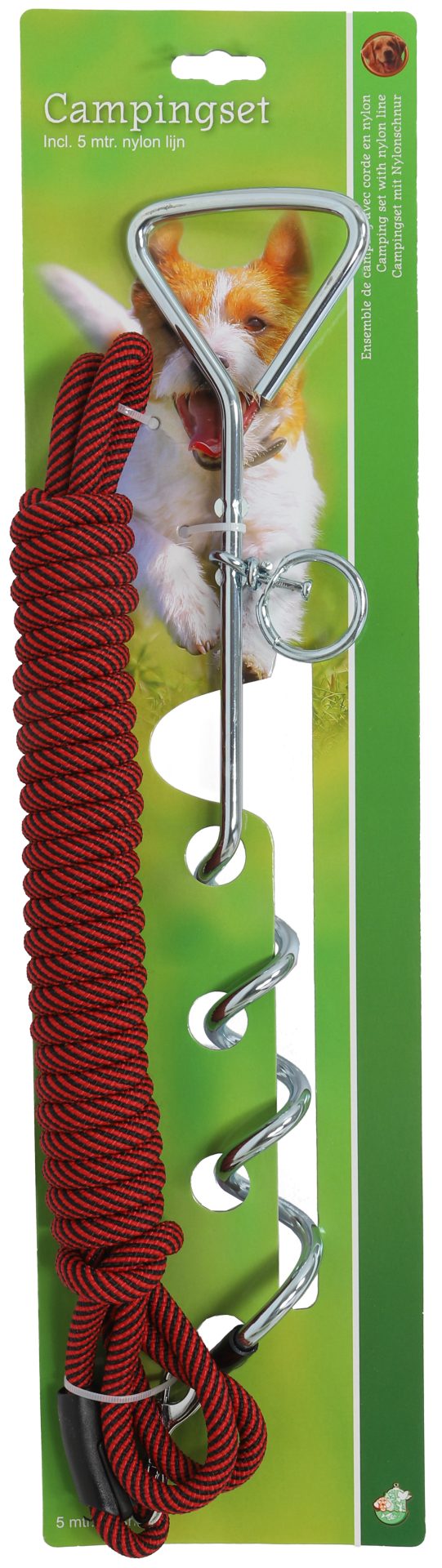 Boon campingset draaipen 43 cm met looplijn 5 meter en muskaton.