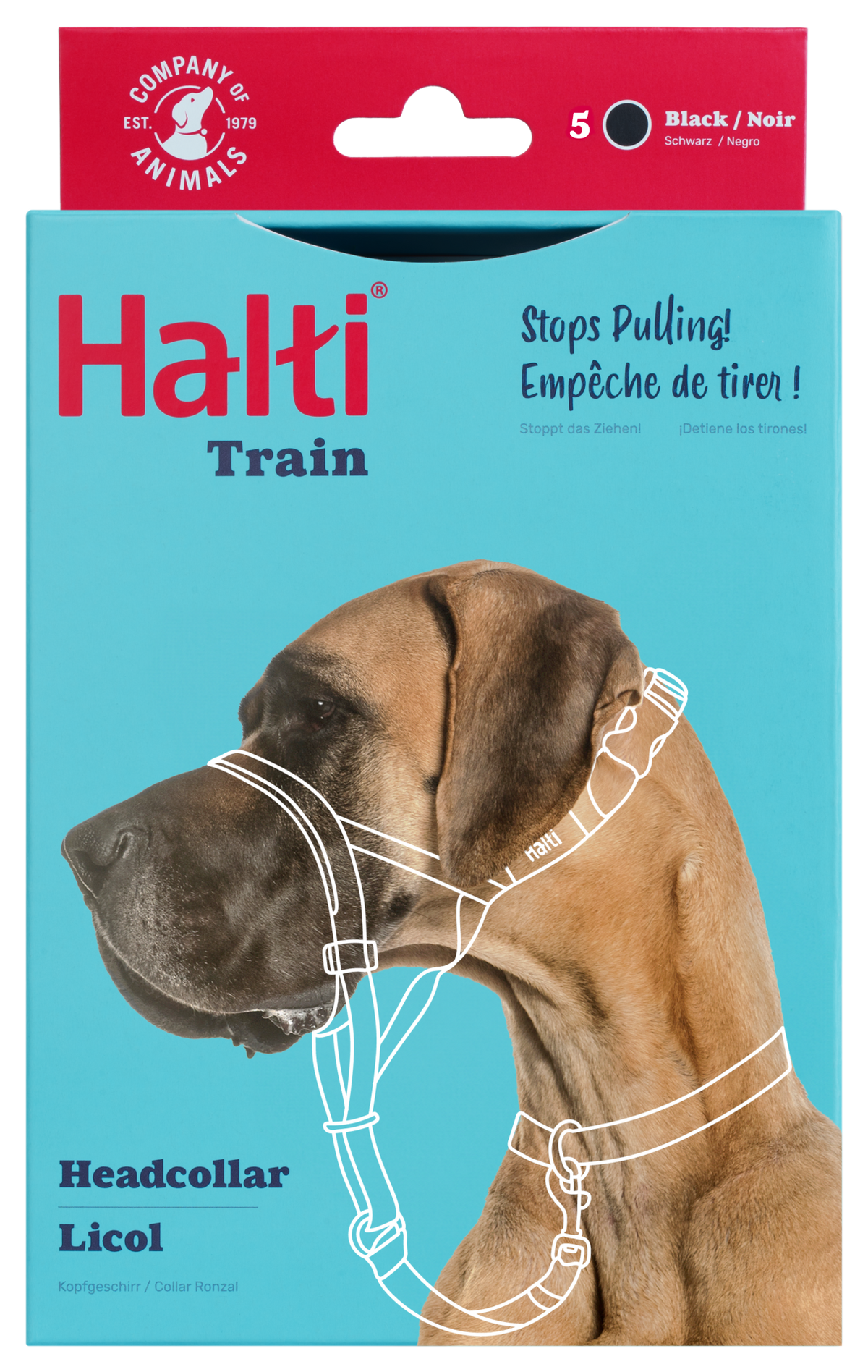 Company of animals halti zwart nr 5