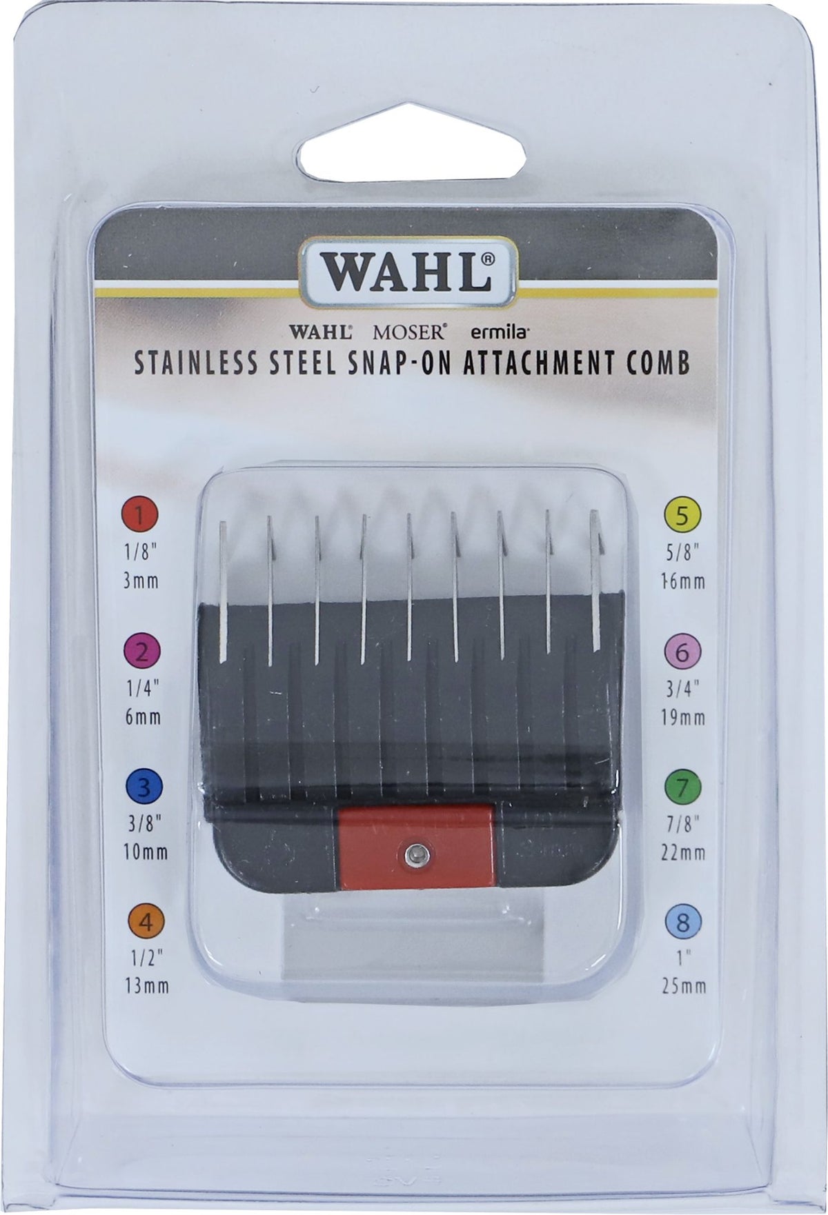 Moser opzetkam met metalen tanden 3 mm rood, voor Max 45/Max 50 / GO. (1247-7800)