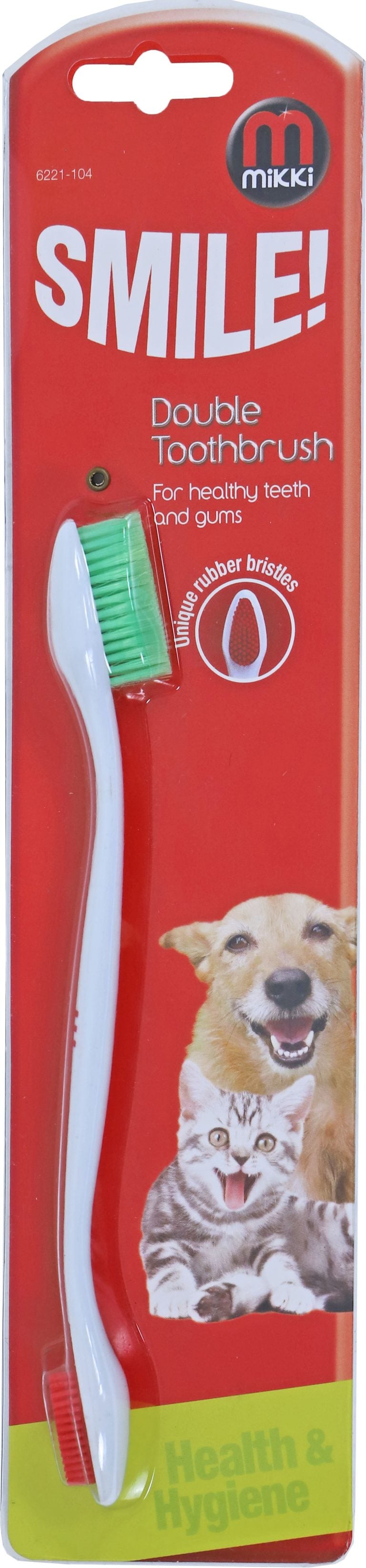 Mikki double toothbrush, wit.