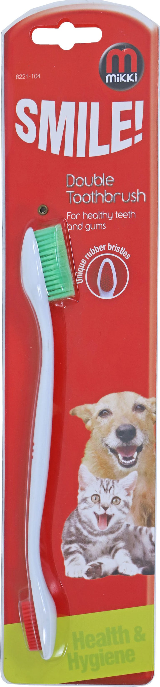 Mikki double toothbrush, wit.