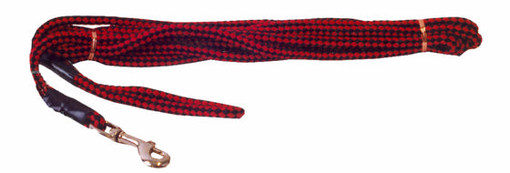 Boon Dog fashion gevlochten nylon looplijn met muskaton rood/zwart, 10 mm, 5 meter.