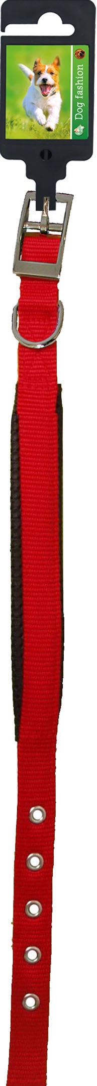 Boon Dog fashion halsband nylon “SP” dubbel 20 mm x 45 cm, rood.