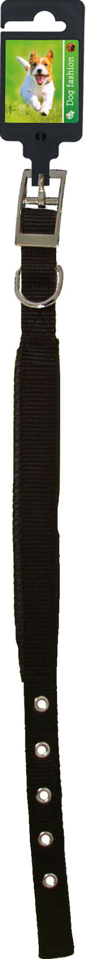 Boon Dog fashion halsband nylon “SP” dubbel 20 mm x 45 cm, zwart.