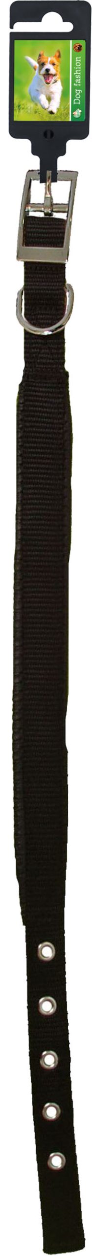 Boon Dog fashion halsband nylon “SP” dubbel zwart, 20 mm x 50 cm.