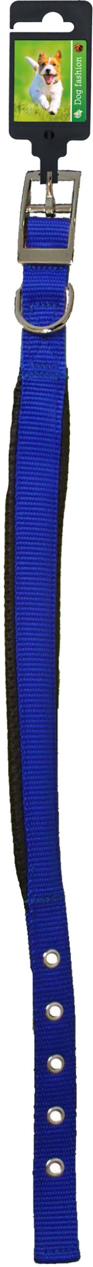 Boon Dog fashion halsband nylon “SP” dubbel 25 mm x 55 cm, blauw.