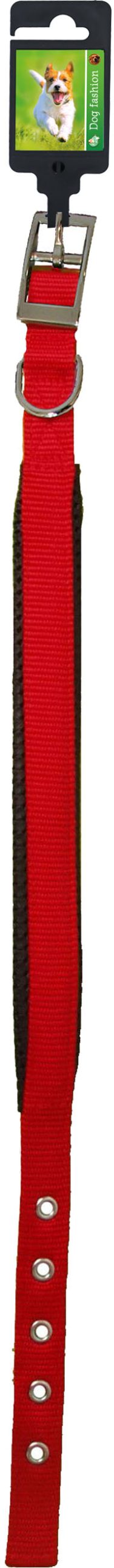 Boon Dog fashion halsband nylon “SP” dubbel 25 mm x 65 cm, rood.