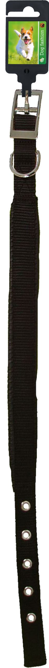 Boon Dog fashion halsband nylon “SP” dubbel 25 mm x 65 cm, zwart.