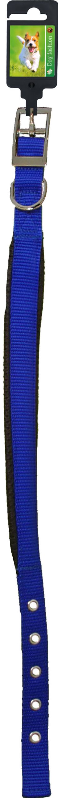 Boon Dog fashion halsband nylon “SP” dubbel 25 mm x 65 cm, blauw.