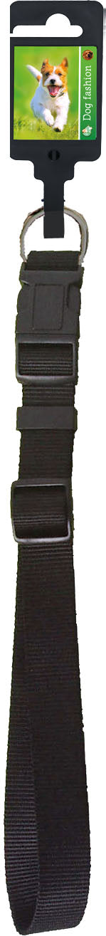Boon Dog fashion halsband nylon verstelbaar 15 mm, 25-40 cm zwart.