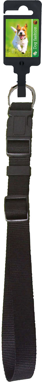 Boon Dog fashion halsband nylon verstelbaar 10 mm, 20-35 cm zwart.