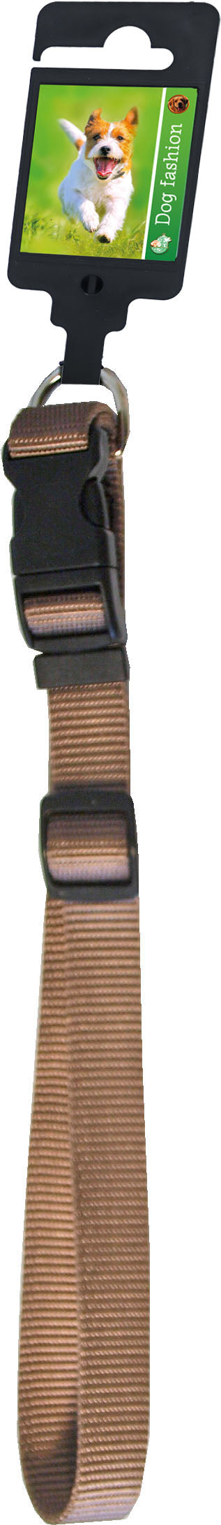 Boon Dog fashion halsband nylon verstelbaar 20 mm, 45-60 cm bruin.