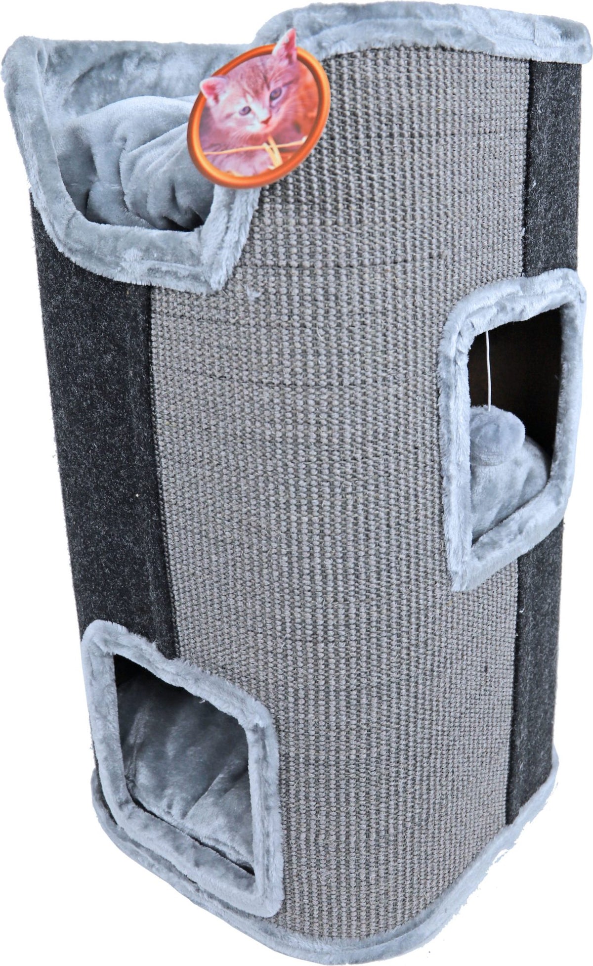 Krab-/klimmeubel 2 gaats 75 cm, grijs/zwart.