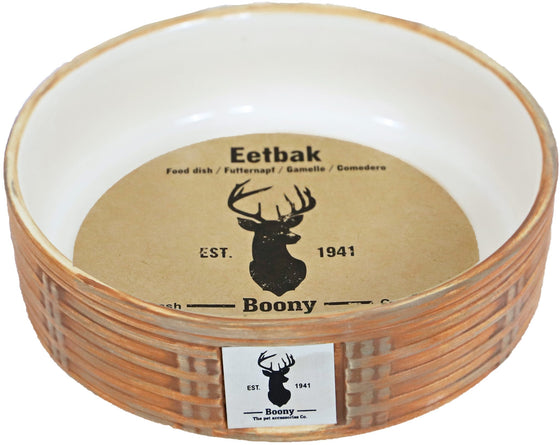Boony “Est 1941” eetbak steen wicker sand, 16 cm.