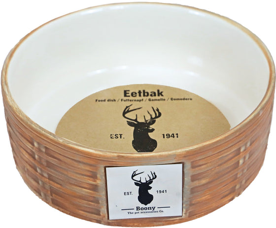Boony “Est 1941” eetbak steen wicker sand, 18 cm.