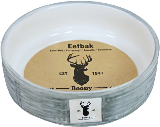 Boony “Est 1941” eetbak steen wicker grey, 16 cm.
