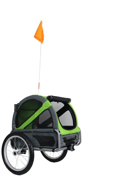 Doggyride fietskar mini 20 groen/grijs cabin only
