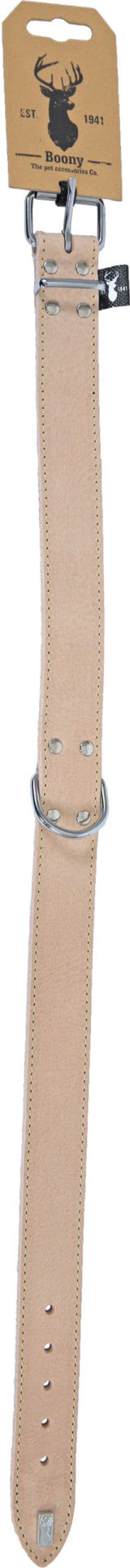 Boony ‘Est 1941’ halsband leder 20 mm/50 cm, sand.