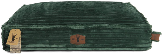 Boony est 1941 premium ligkussen orthopedisch pine green velvet corduroy  80x60x14cm