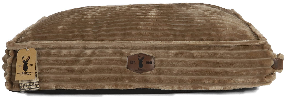 Boony est 1941 premium ligkussen orthopedisch acorn brown velvet corduroy  80x60x14cm