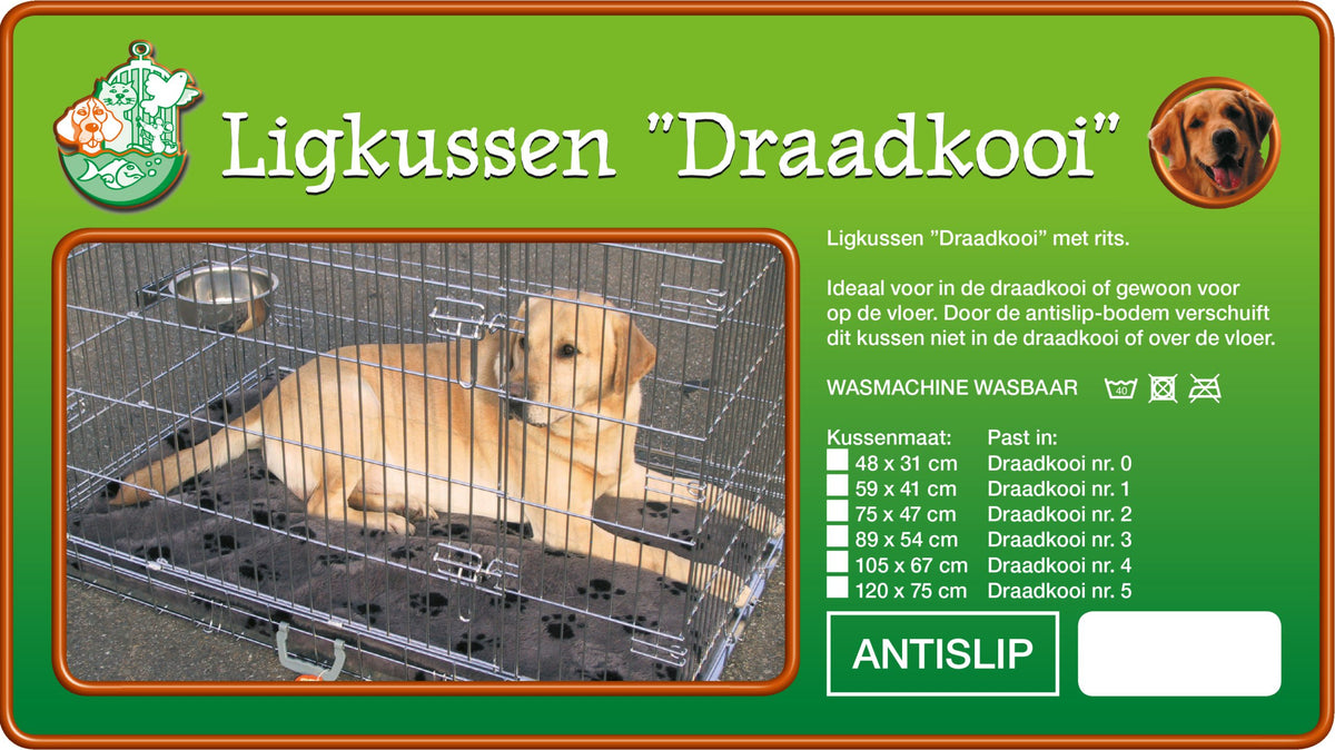 Boon draadkooikussen anti-slip grijs/paw voor nr. 1, 59×41 cm. – afbeelding 2