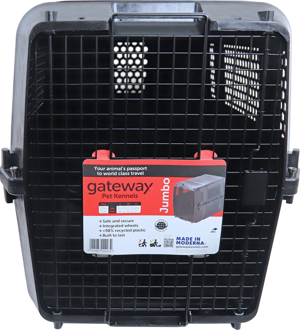 Moderna reiskennel Gateway black recycled, jumbo. – afbeelding 4