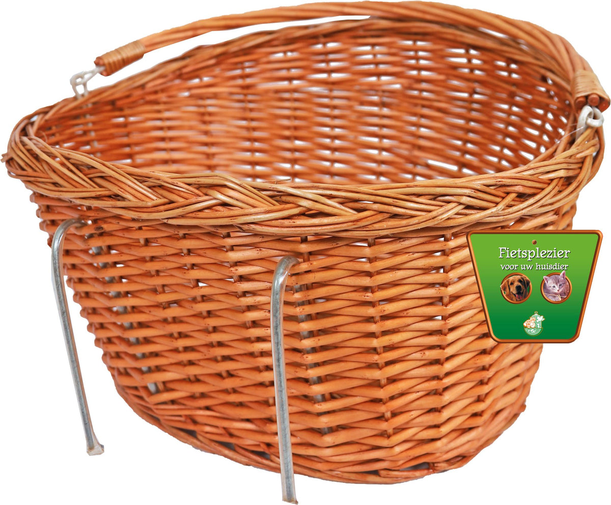 Boon fiets-/draagmand riet voor voorop met handvat, 45 cm.